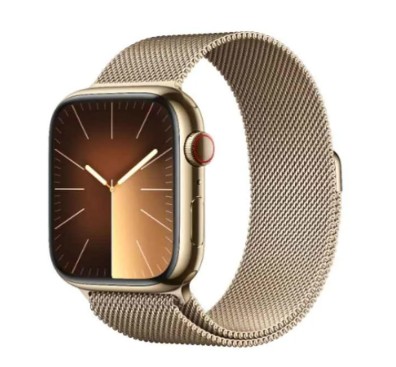 Apple Watch Series9 GPS + Cellular 45mm Gold Stainless Steel Case with Gold Milanese Loop